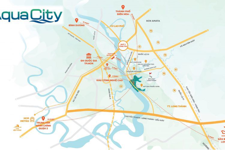 Bản Đồ Liên Kết Vùng - Aquacity Đồng Nai